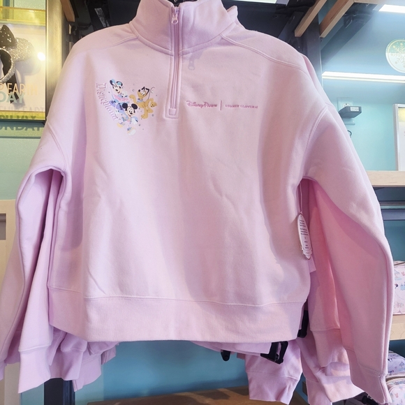Disney Parks Stoney Clover70th Disneyland Pink Quarter Zip Sweater